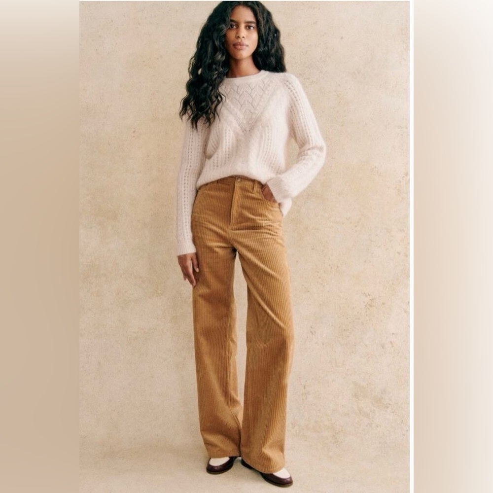SeZane The Wide Leg Trousers Dark Beige - 4 NWT